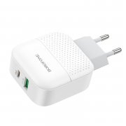 Сетевое зарядное устройство Borofone BA46A USB/Type-C (белое)