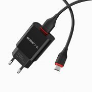 Превью Сетевое зарядное устройство Borofone BA20A Sharp USB с кабелем micro-USB (черное) — 4