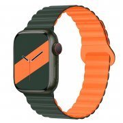 Ремешок - ApW32 для Apple Watch 38 mm силикон на магните (темно-зеленый)