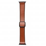 Ремешок - ApW38 Square buckle Apple Watch 38 mm экокожа (коричневый) — 1