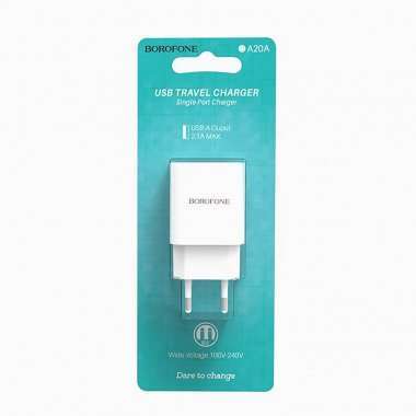 Сетевое зарядное устройство Borofone BA20A Sharp USB (белое) &mdash; 2