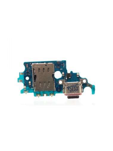 Шлейф для Samsung Galaxy S21 (G991B) плата на разъем зарядки/разъем SIM/микрофон &mdash; 3