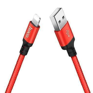 Кабель Hoco X14 (USB - lightning) 200см (черно-красный) — 6